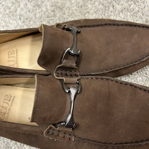 Blue Saks Fifth Avenue Horsebit‎ Loafers Men\'s 9.5 M Brown Leather 13007 main image 4
